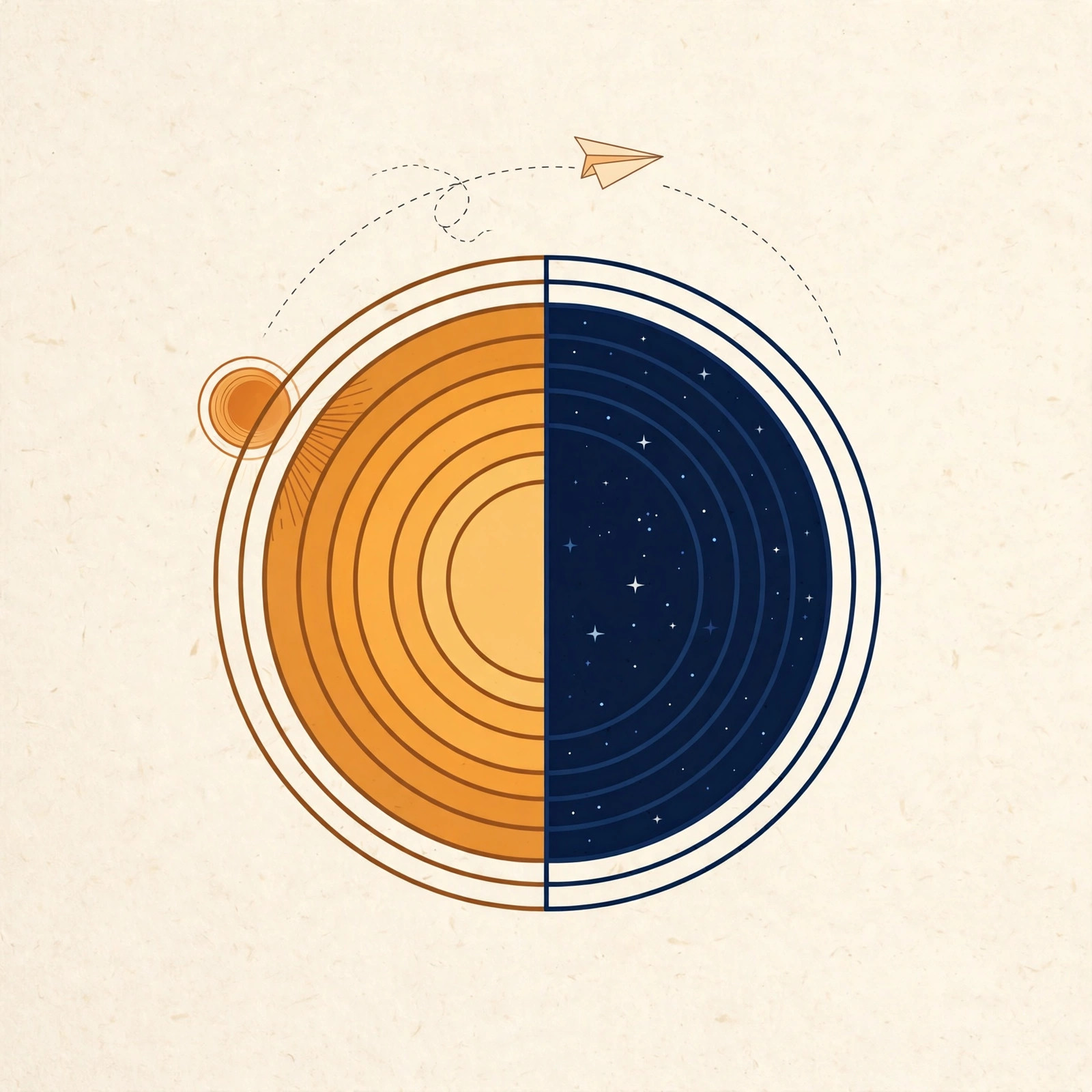 JetLagKiller artwork — a globe of time-zone rings split between sunrise and night